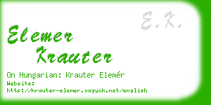 elemer krauter business card
