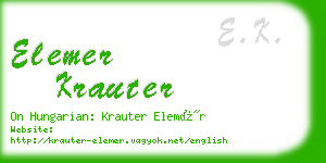 elemer krauter business card